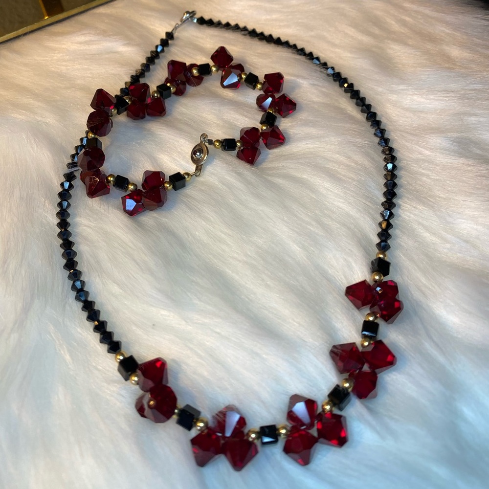 Rhinestone Necklace and Bracelet